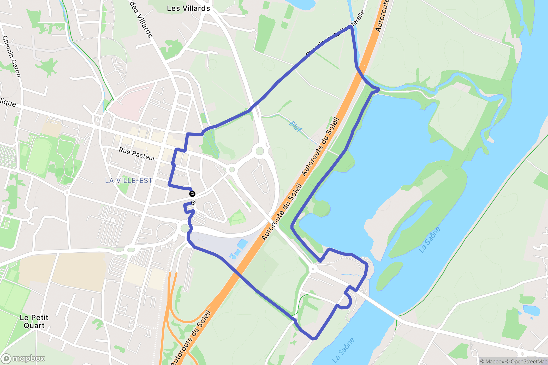 Belleville-en-Beaujolais : carte du parcours de randonnée - France
