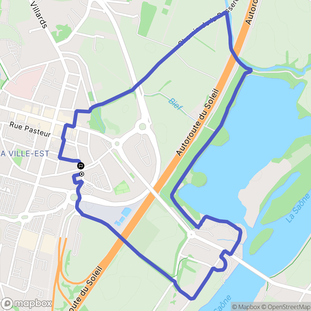 Belleville-en-Beaujolais : carte du parcours de randonnée - France