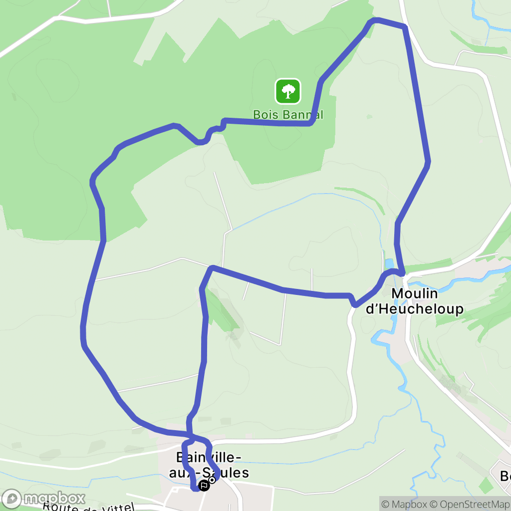 Bainville-aux-Saules : carte du parcours de randonnée - France