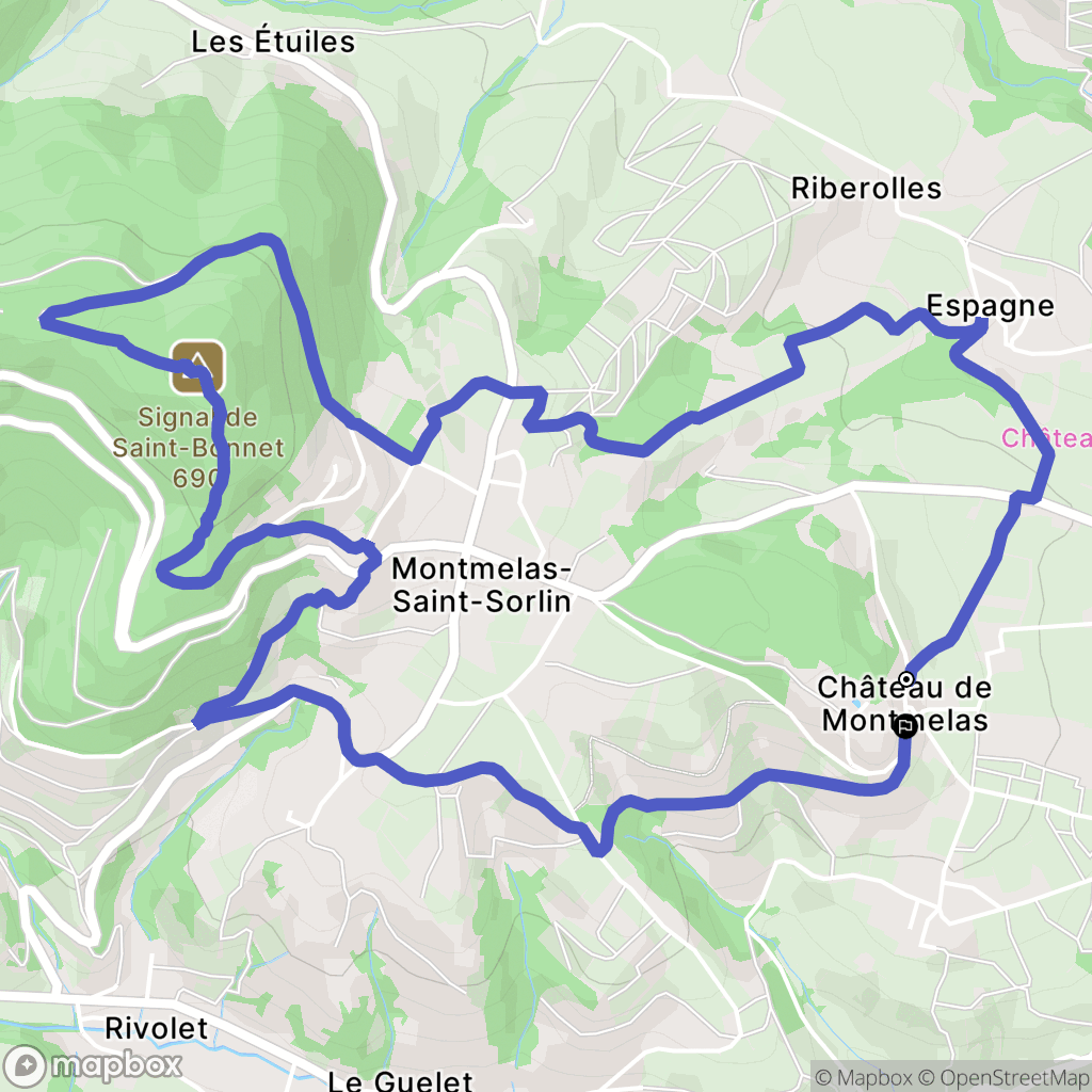 Montmelas-Saint-Sorlin : carte du parcours de randonnée - France