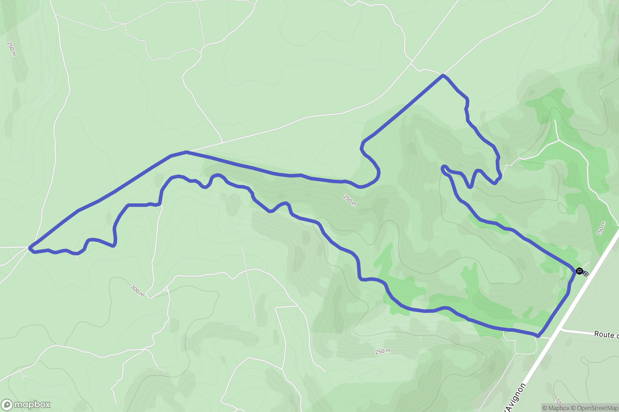 Sénas : carte du parcours de randonnée - France