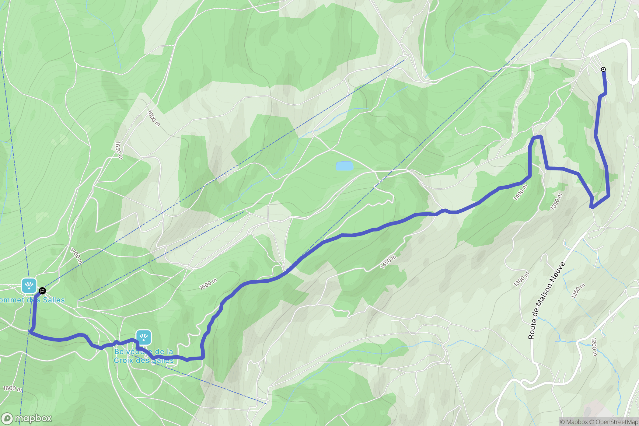 Combloux : carte du parcours de randonnée - France