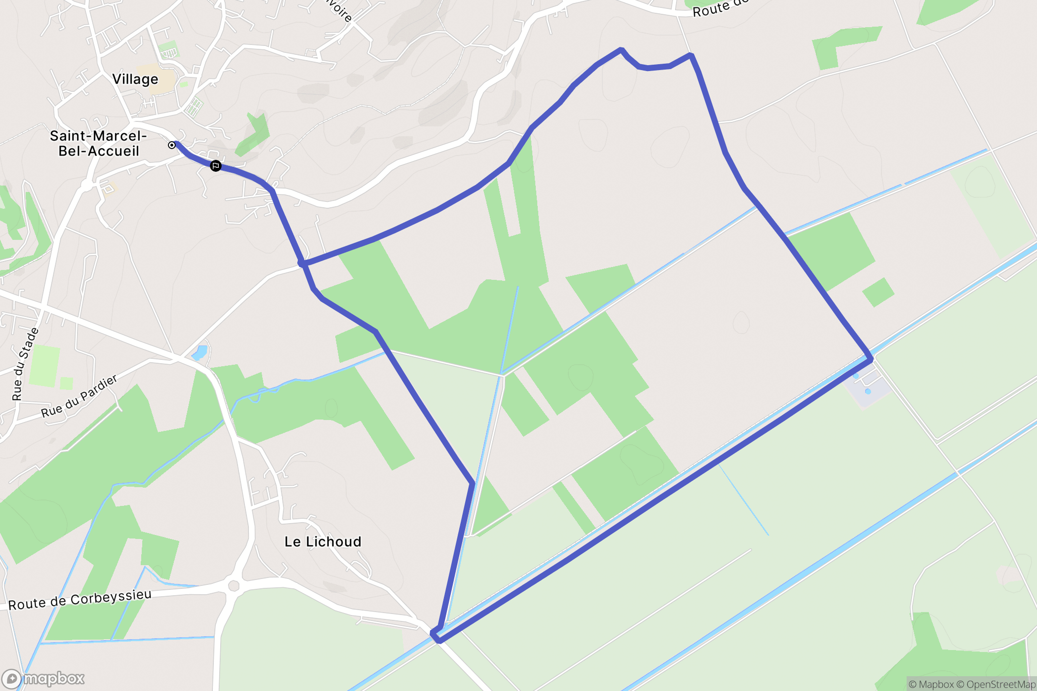 Saint-Marcel-Bel-Accueil : carte du parcours de randonnée - France