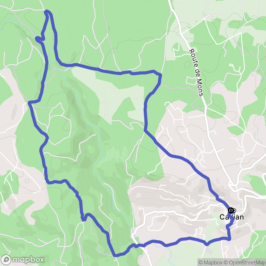 Callian : carte du parcours de randonnée - France