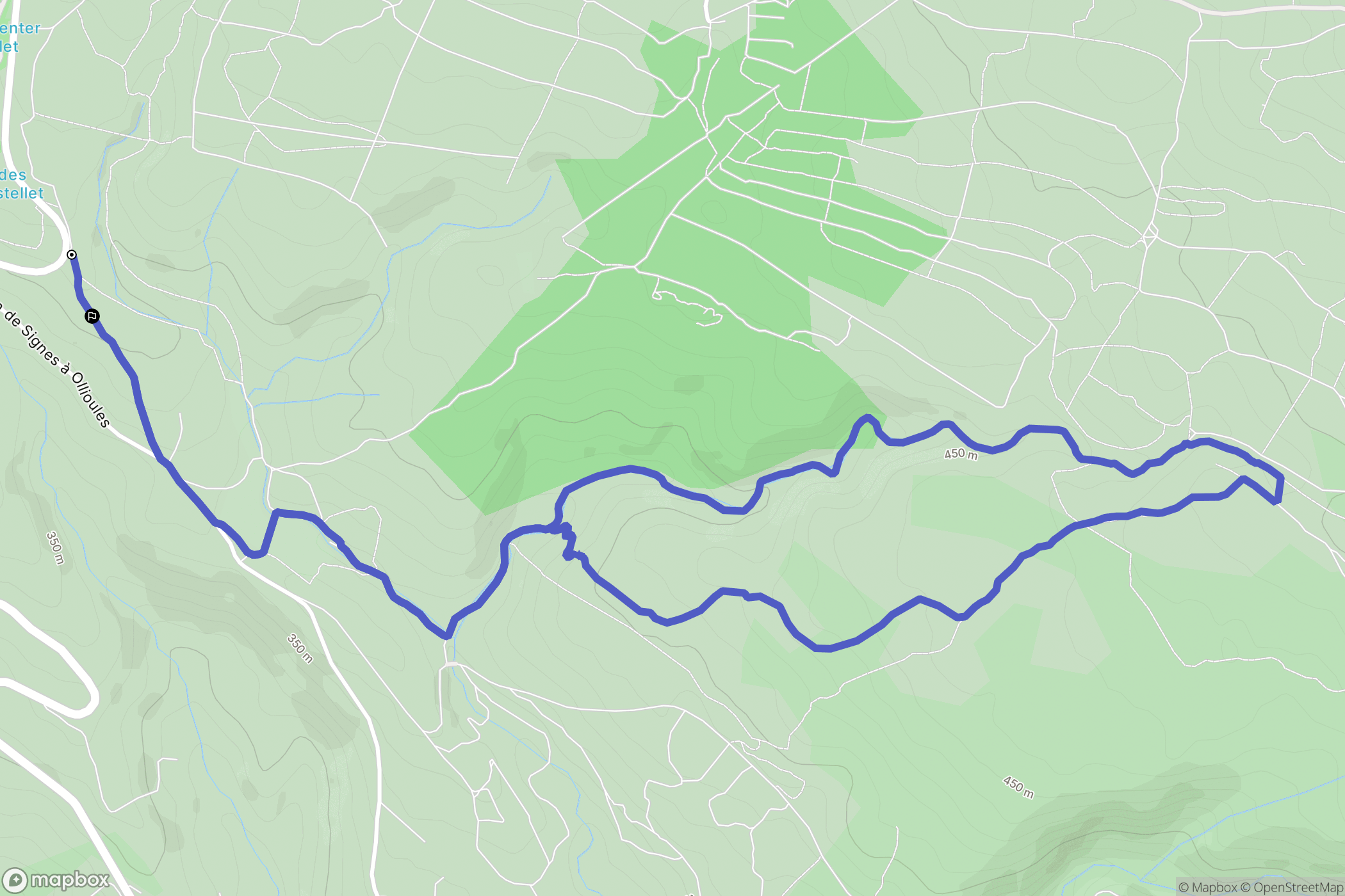 Le Beausset : carte du parcours de randonnée - France