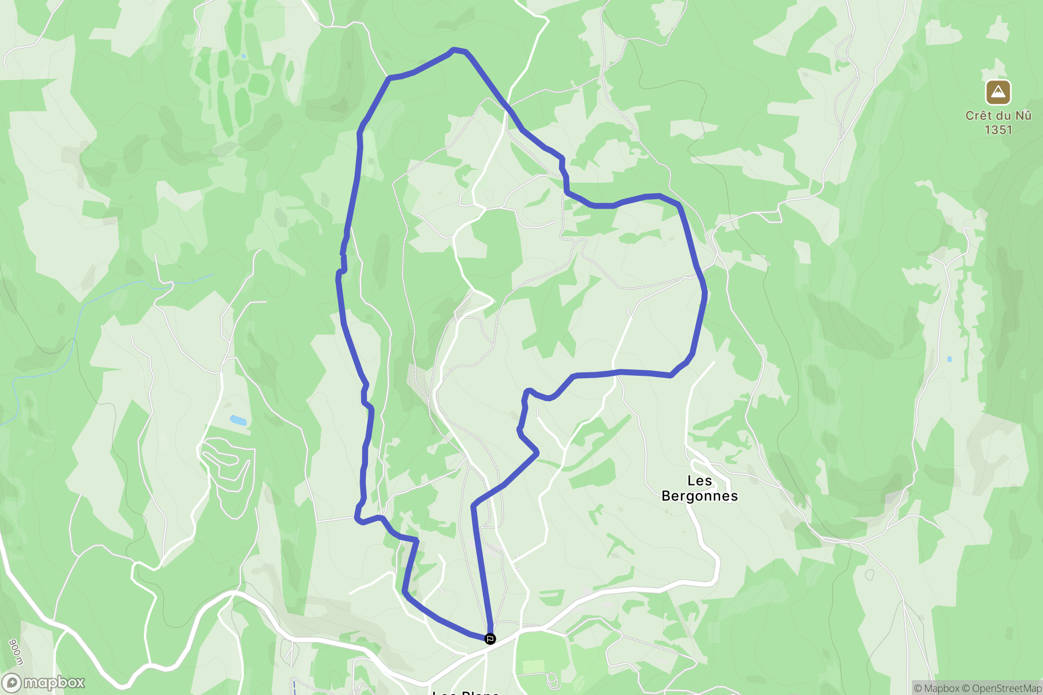 Haut Valromey : carte du parcours de randonnée - France