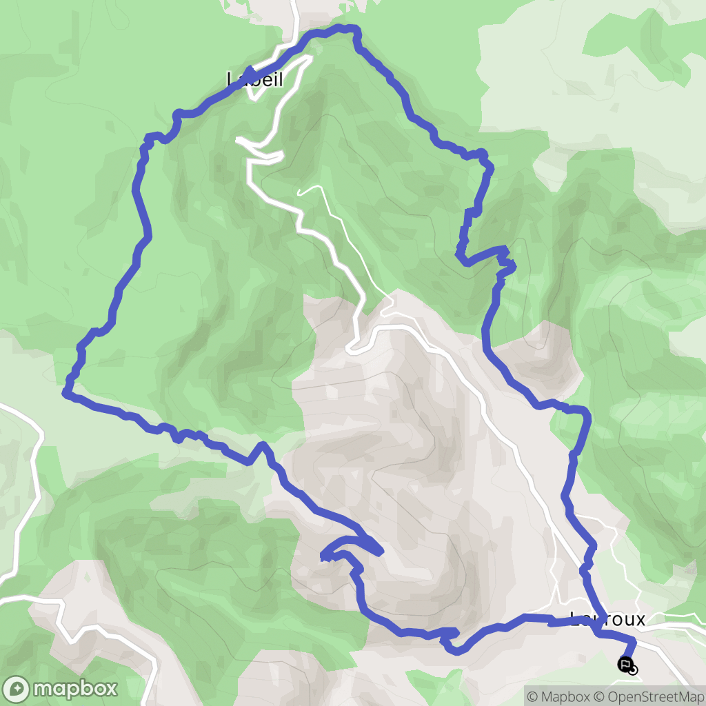 Lauroux : carte du parcours de randonnée - France