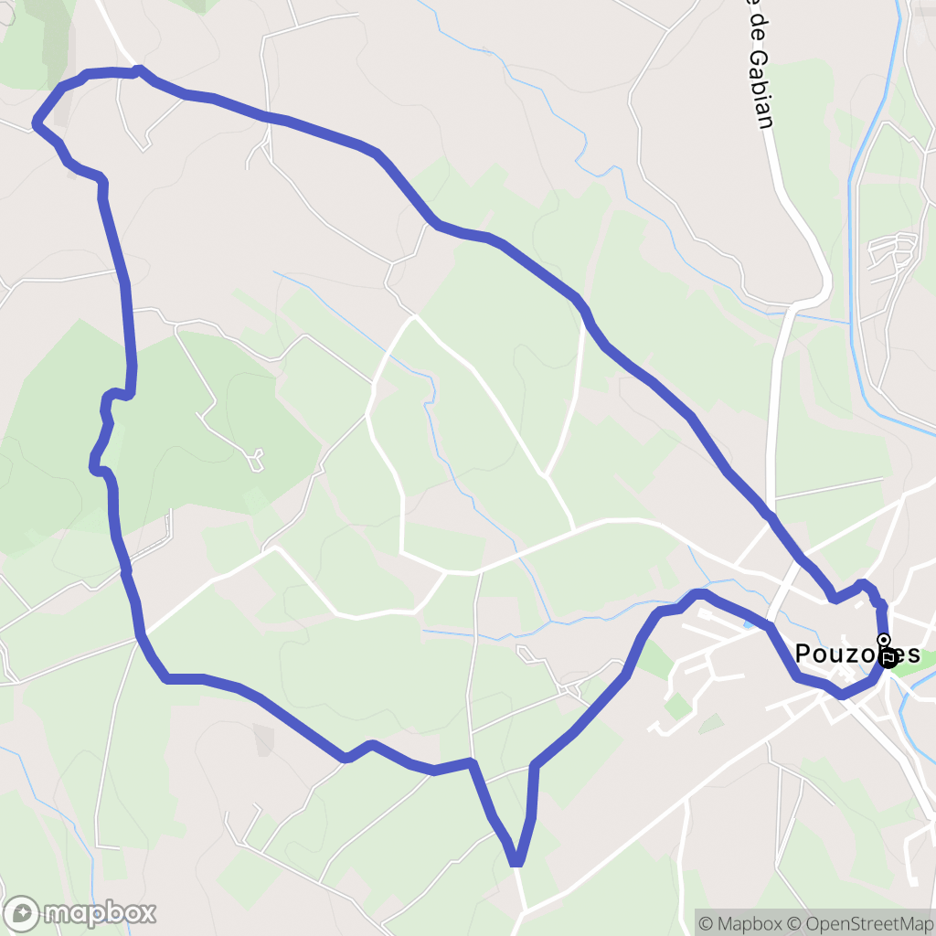 Pouzolles : carte du parcours de randonnée - France