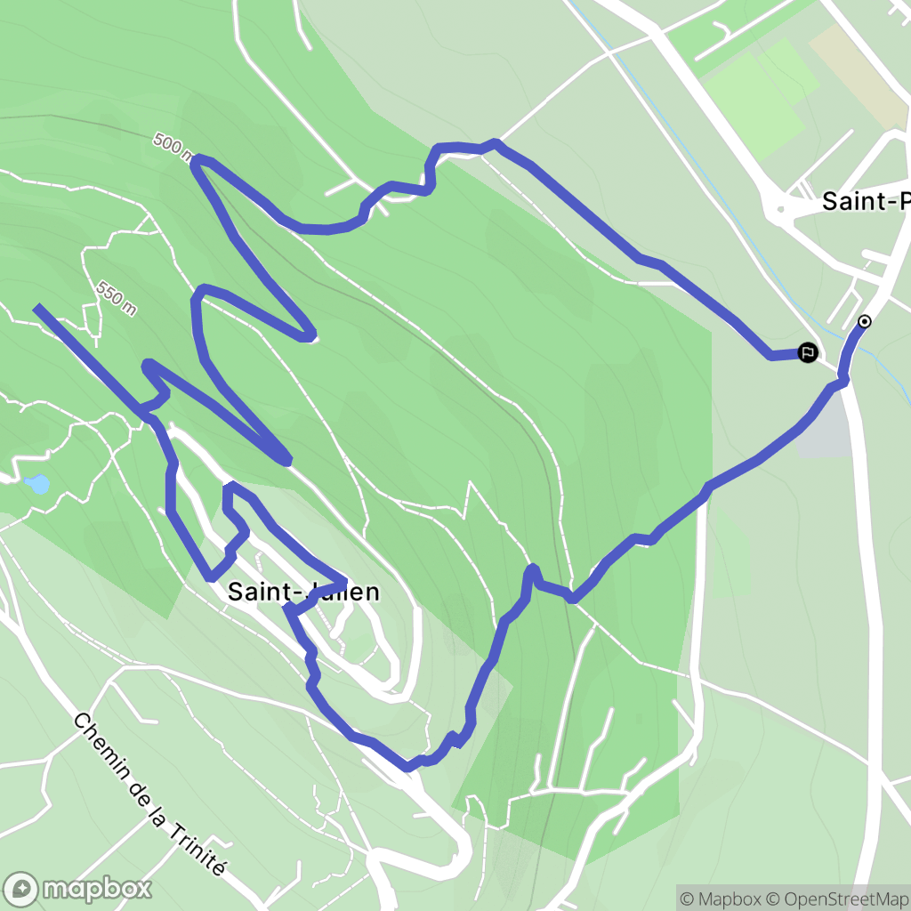 Saint-Julien : carte du parcours de randonnée - France