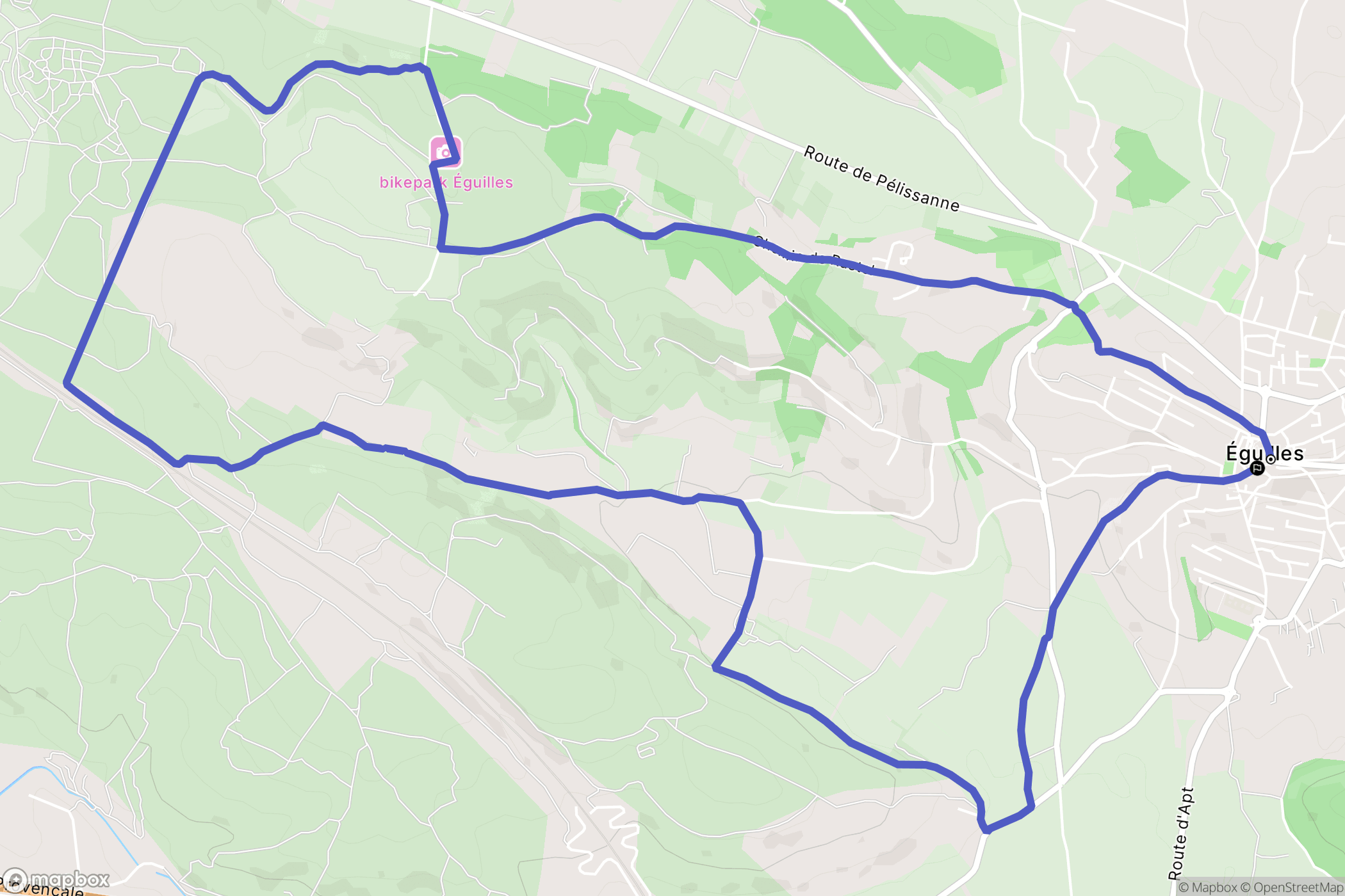 Eguilles : carte du parcours de randonnée - France