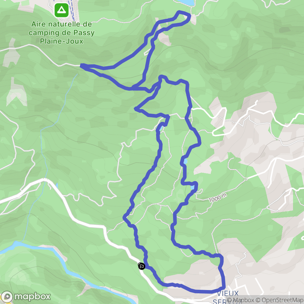Servoz : carte du parcours de randonnée - France