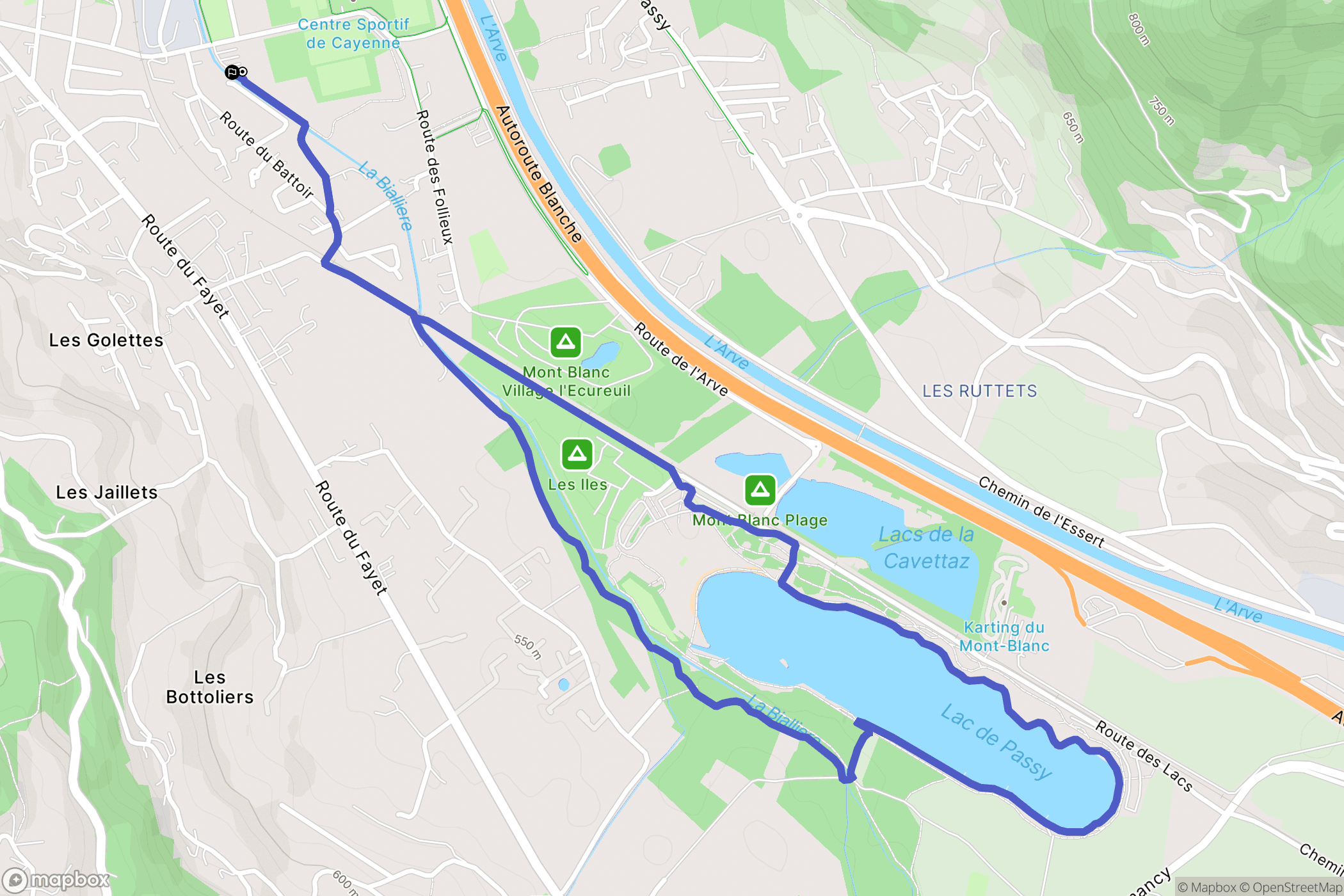 Sallanches : carte du parcours de randonnée - France