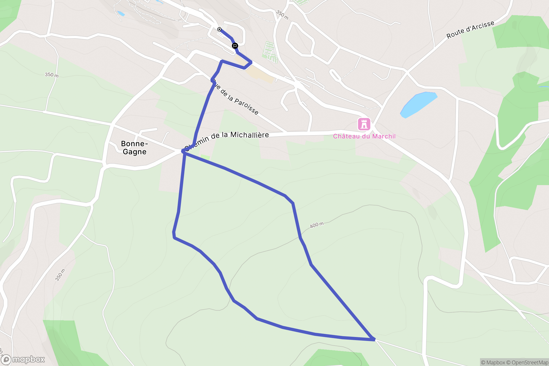 Saint-Chef : carte du parcours de randonnée - France