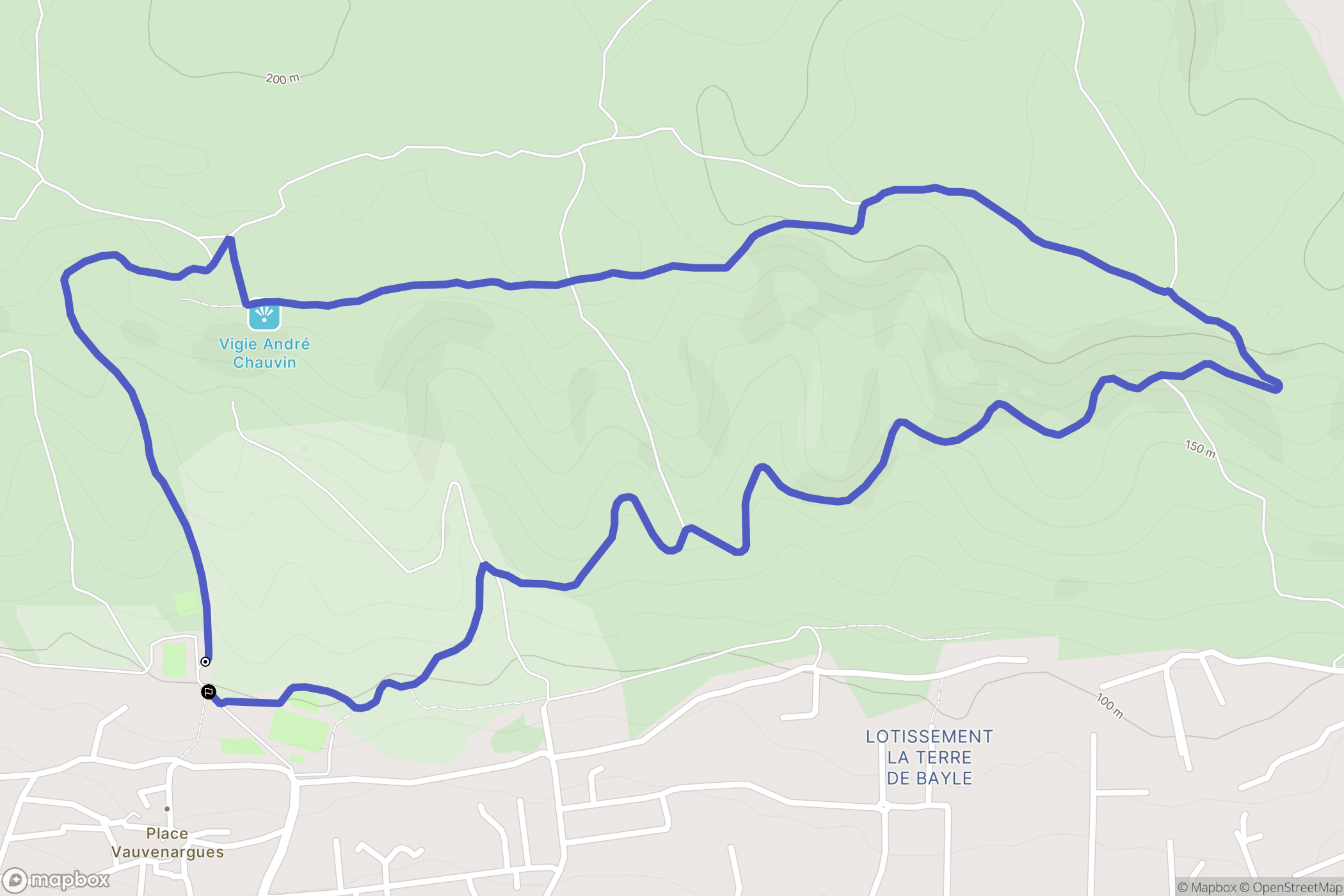 La Fare-les-Oliviers : carte du parcours de randonnée - France