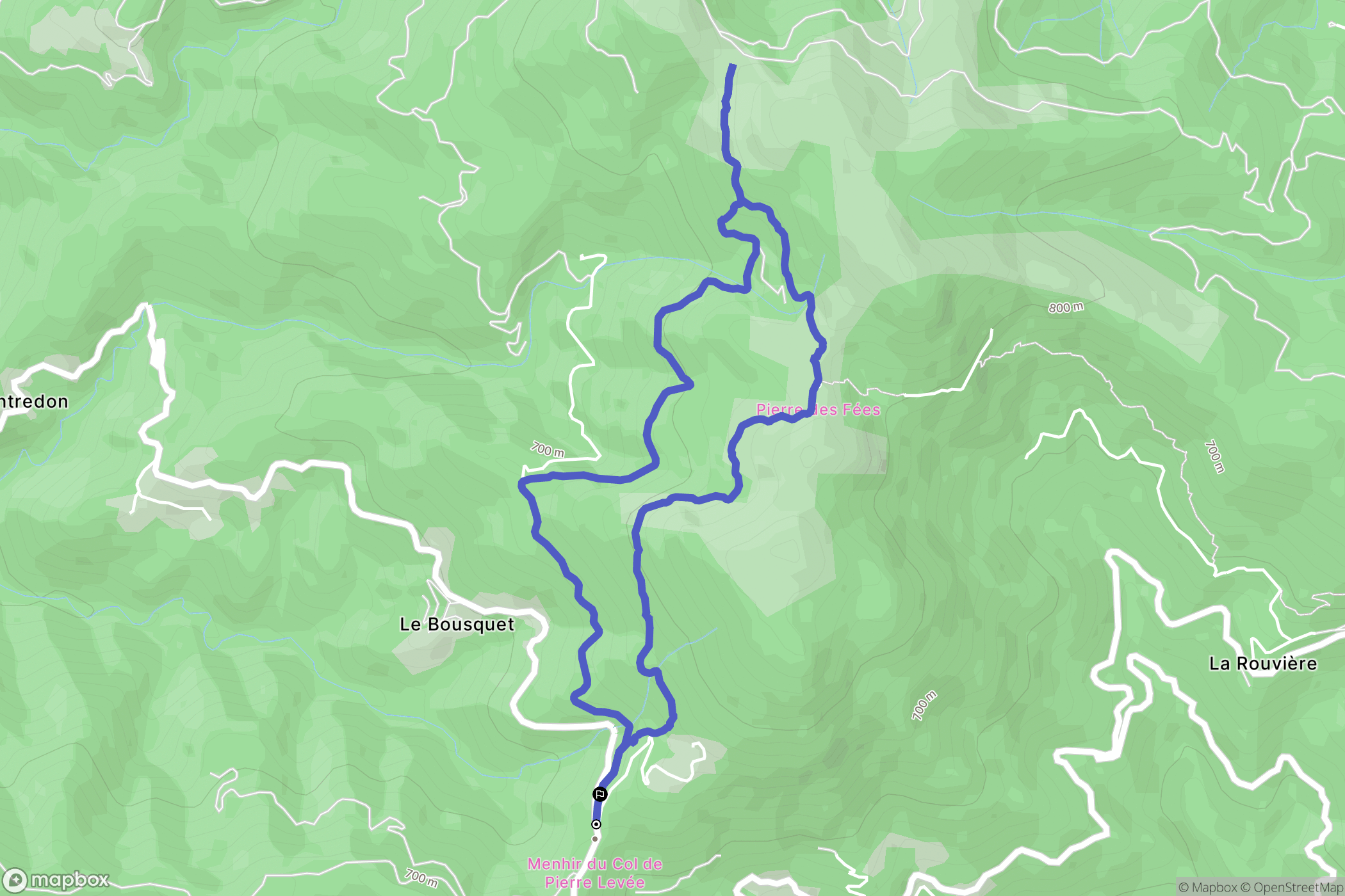 Saint-Roman-de-Codières : carte du parcours de randonnée - France