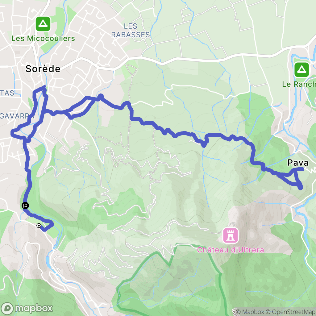 Sorède : carte du parcours de randonnée - France