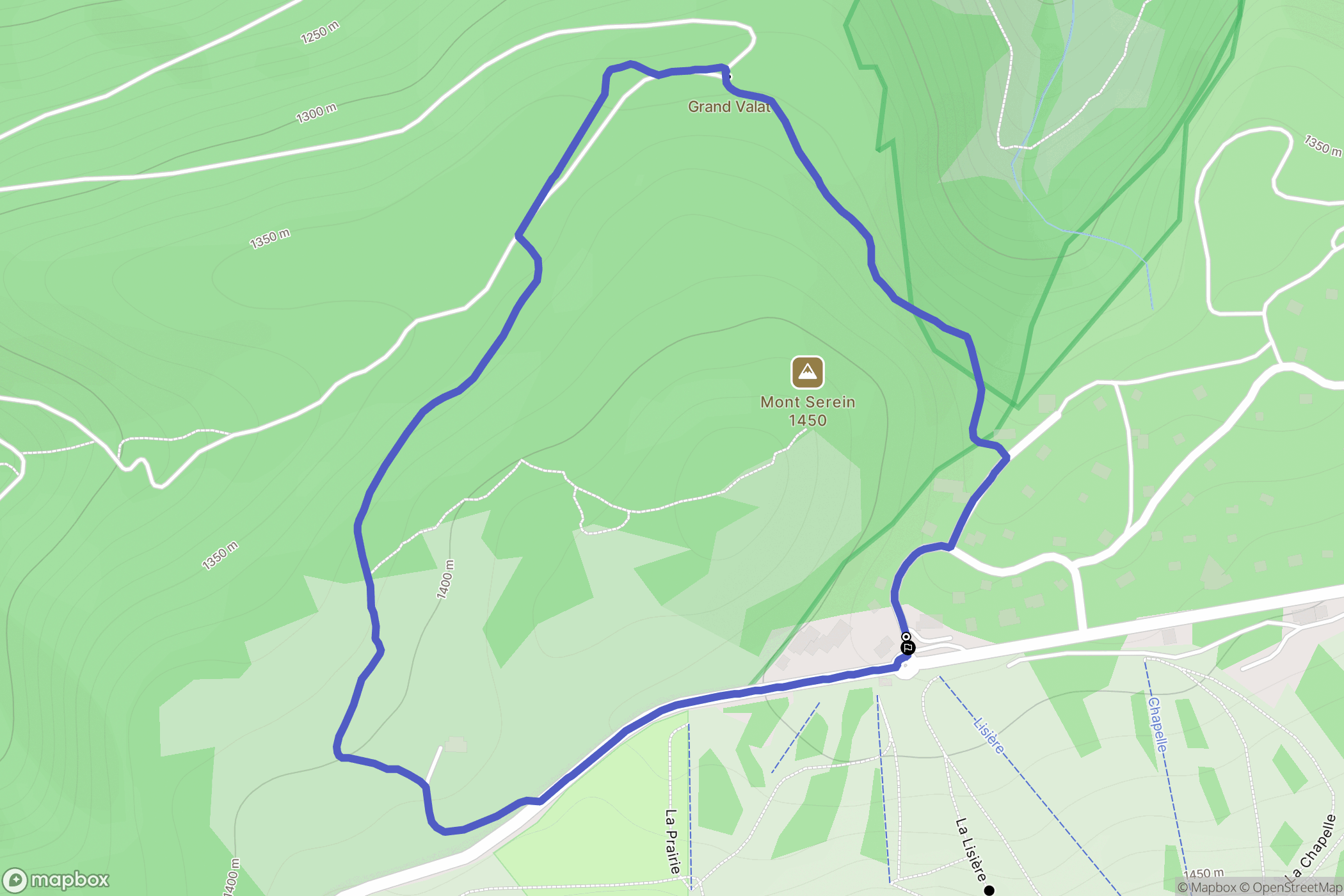 Beaumont-du-Ventoux : carte du parcours de randonnée - France