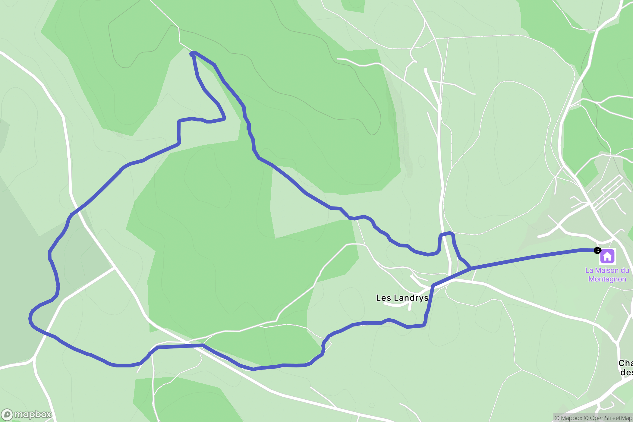 Chapelle des Bois : carte du parcours de randonnée - France