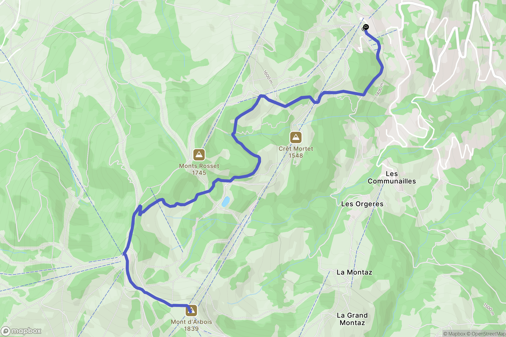 Saint-Gervais-les-Bains : carte du parcours de randonnée - France