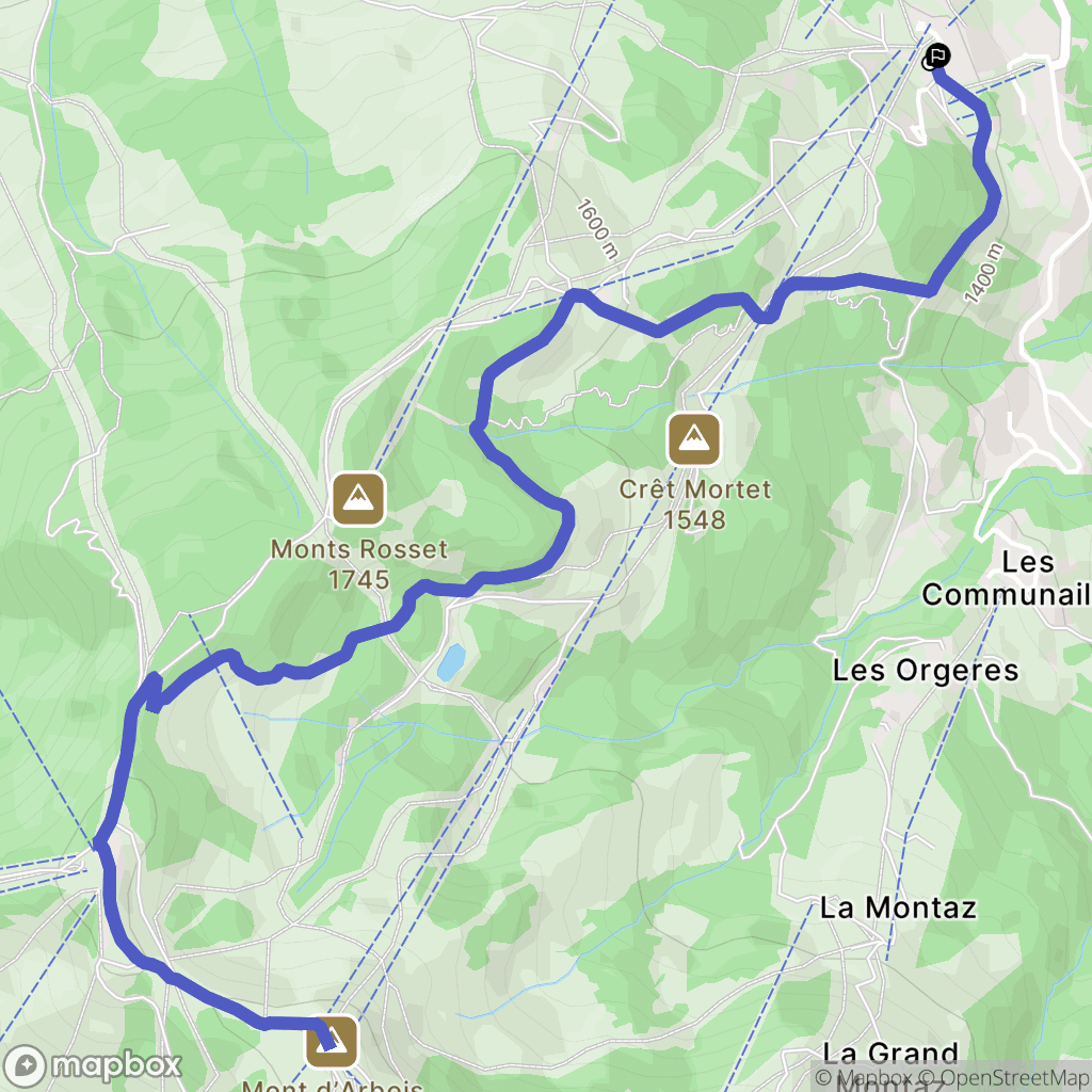 Saint-Gervais-les-Bains : carte du parcours de randonnée - France