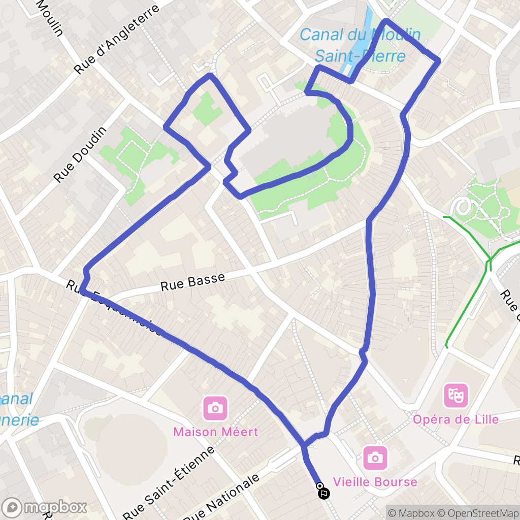 Lille : carte du parcours de randonnée - France