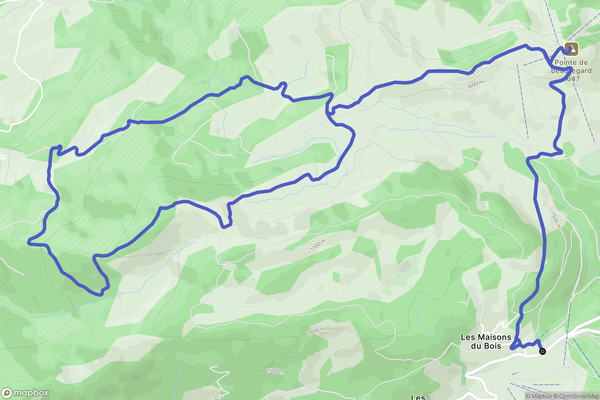 Manigod : carte du parcours de randonnée - France