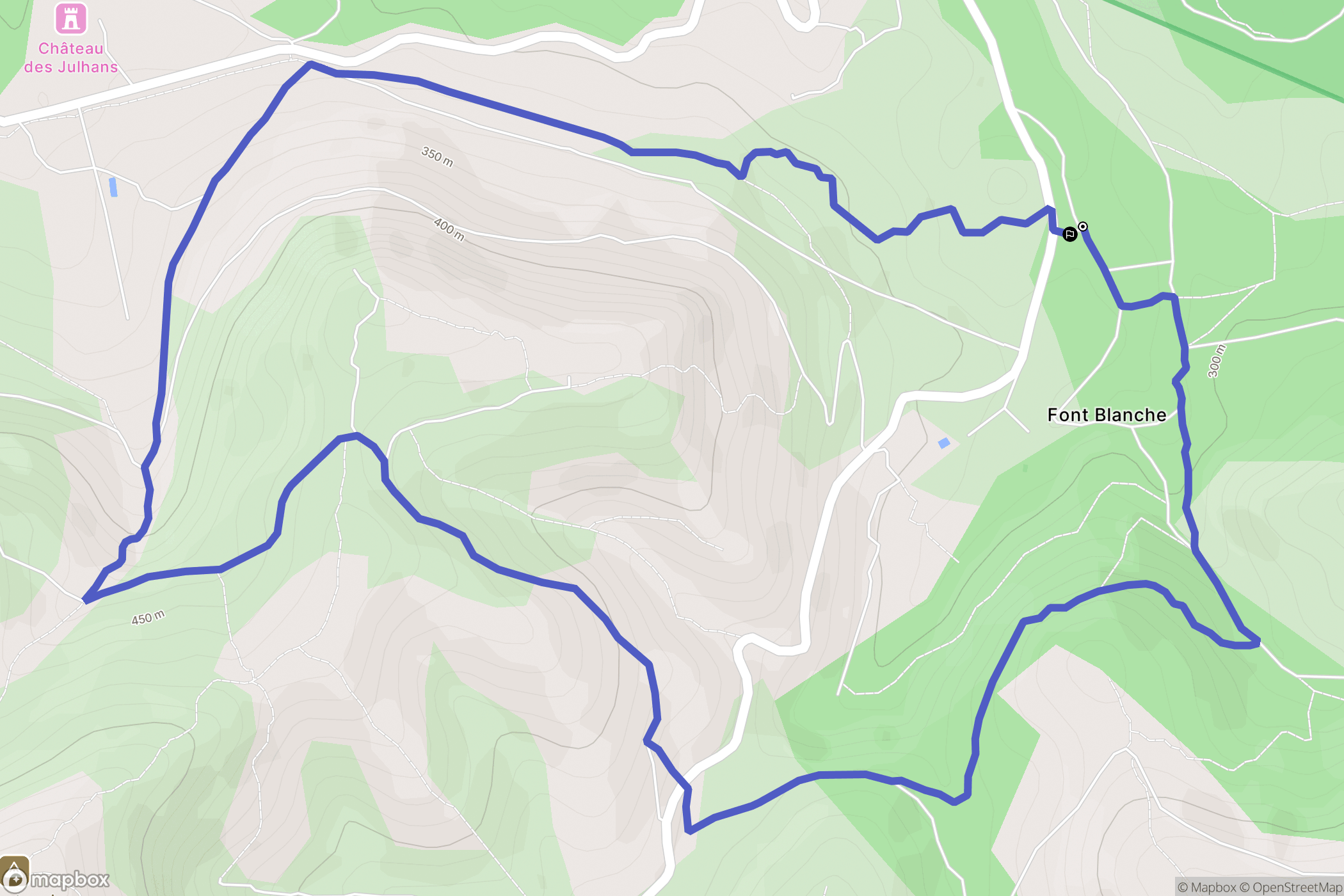Roquefort-la-Bédoule : carte du parcours de randonnée - France
