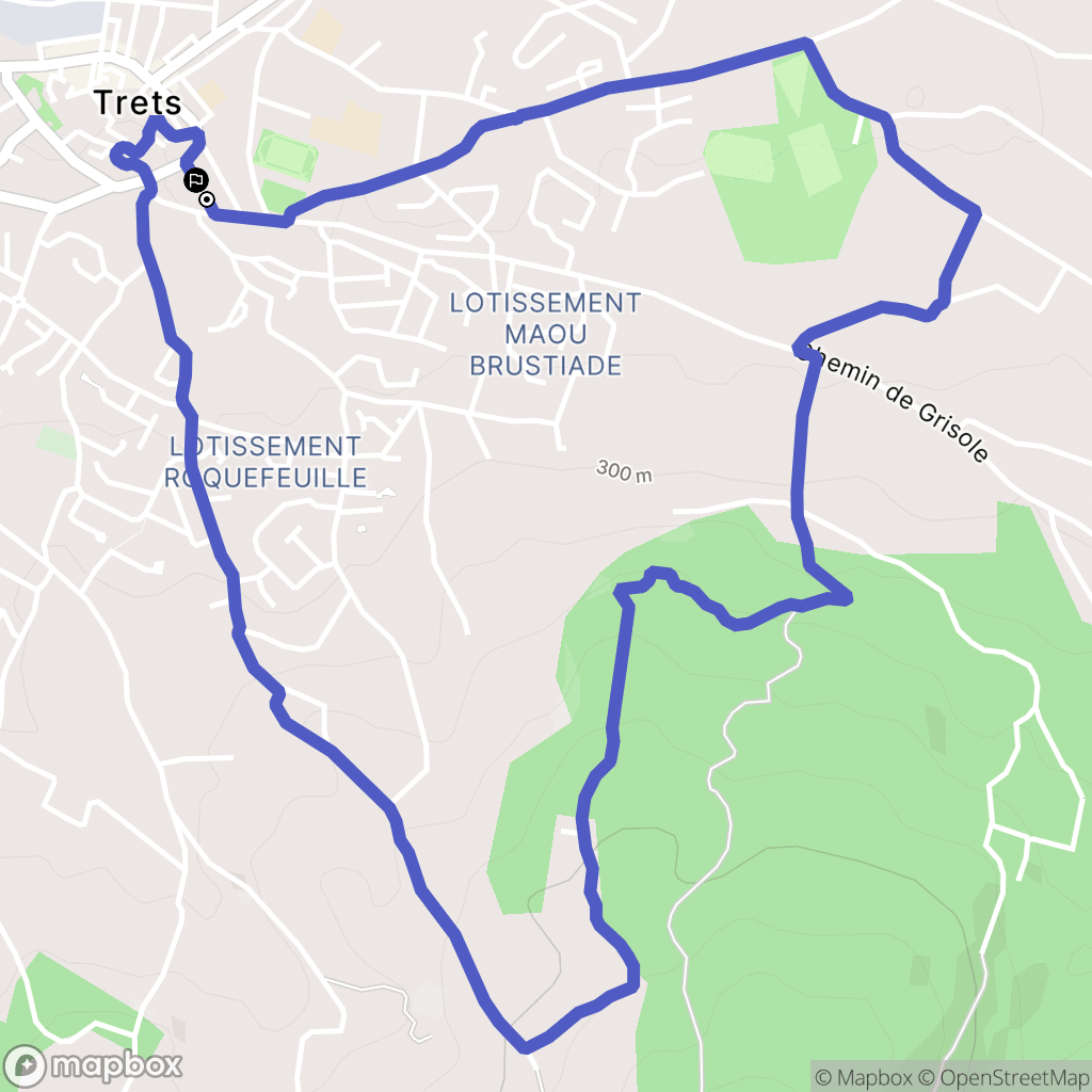 Trets : carte du parcours de randonnée - France