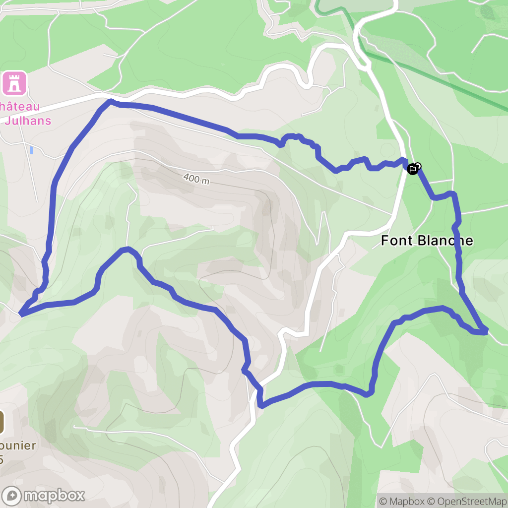 Roquefort-la-Bédoule : carte du parcours de randonnée - France