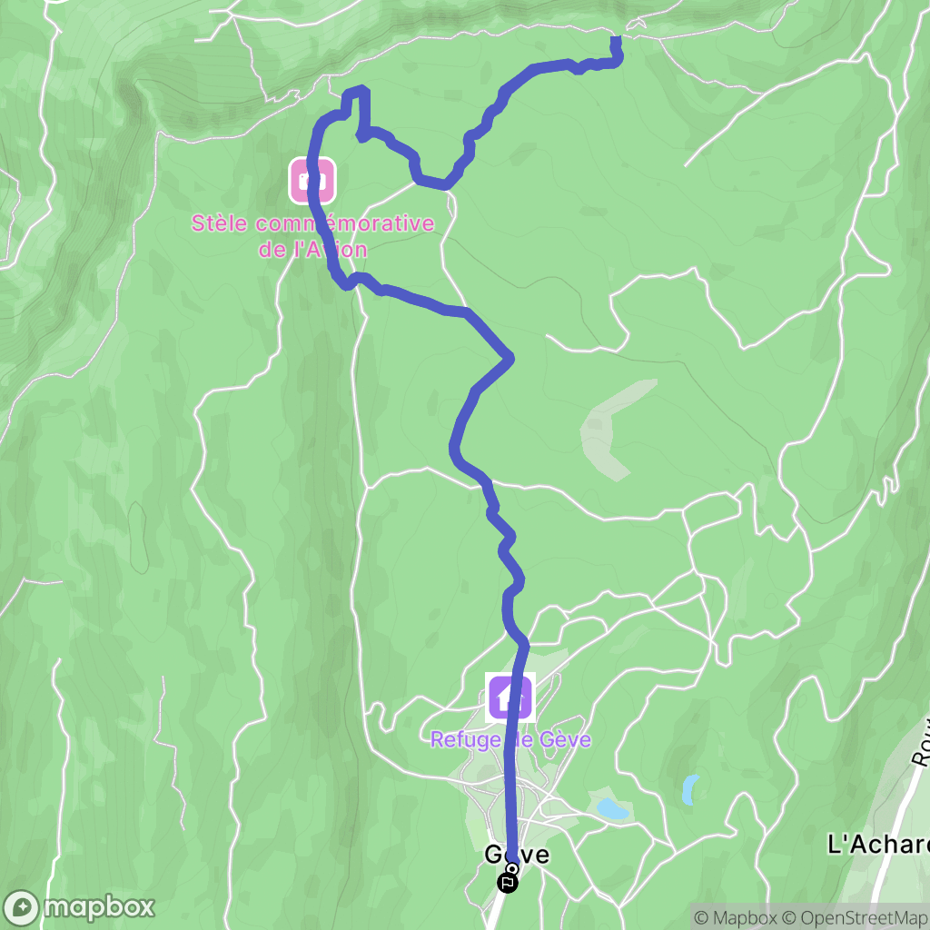 Autrans : carte du parcours de randonnée - France