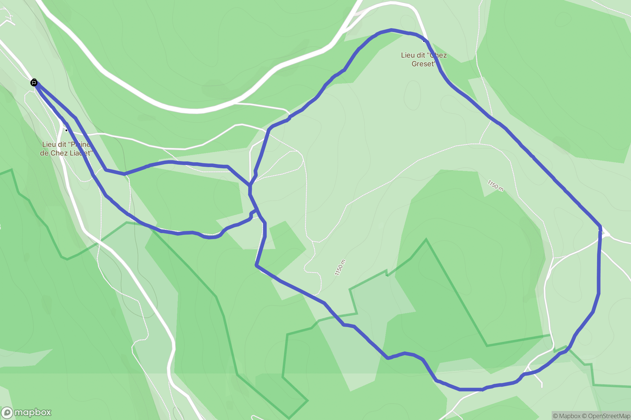 Mouthe : carte du parcours de randonnée - France