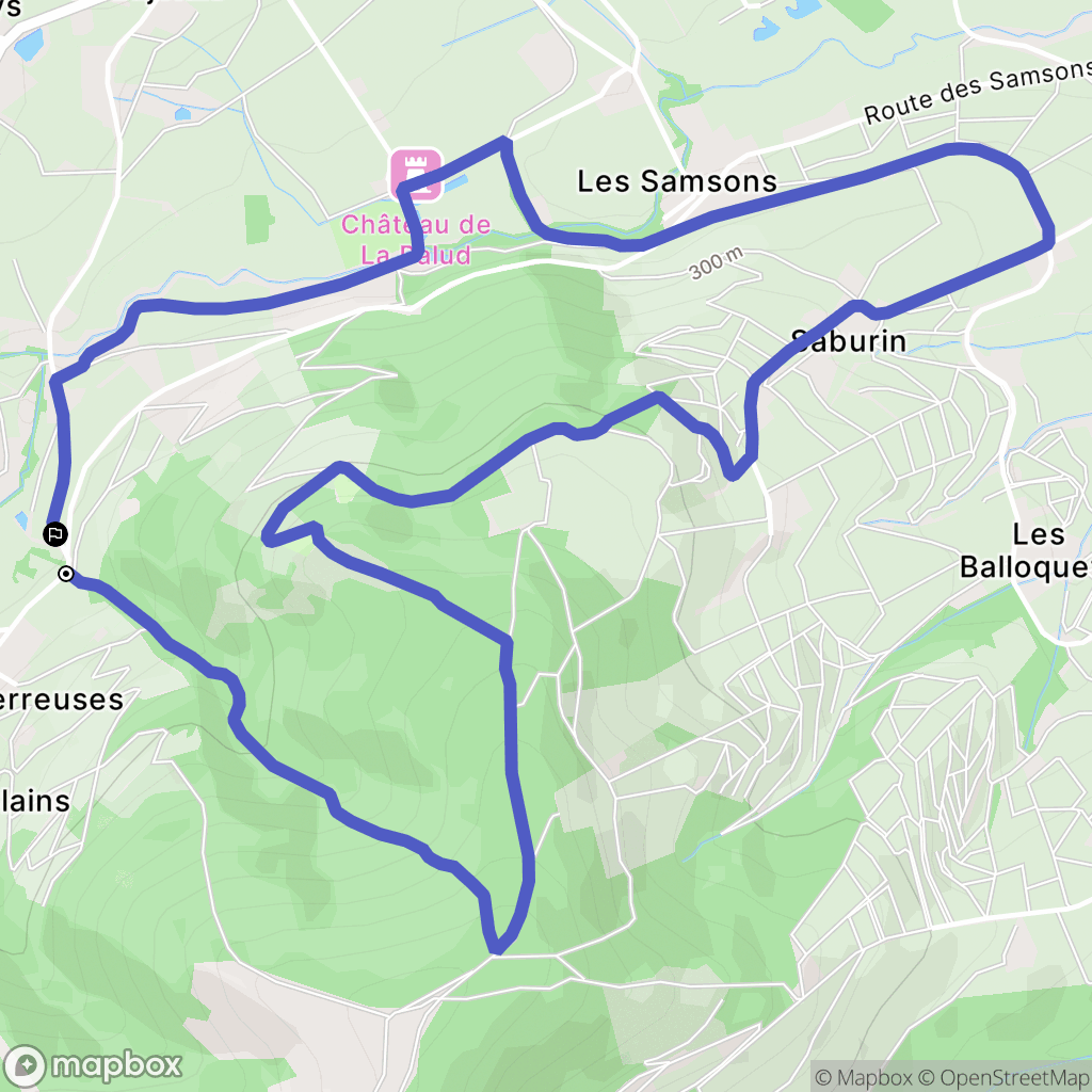 Quincié-en-Beaujolais : carte du parcours de randonnée - France