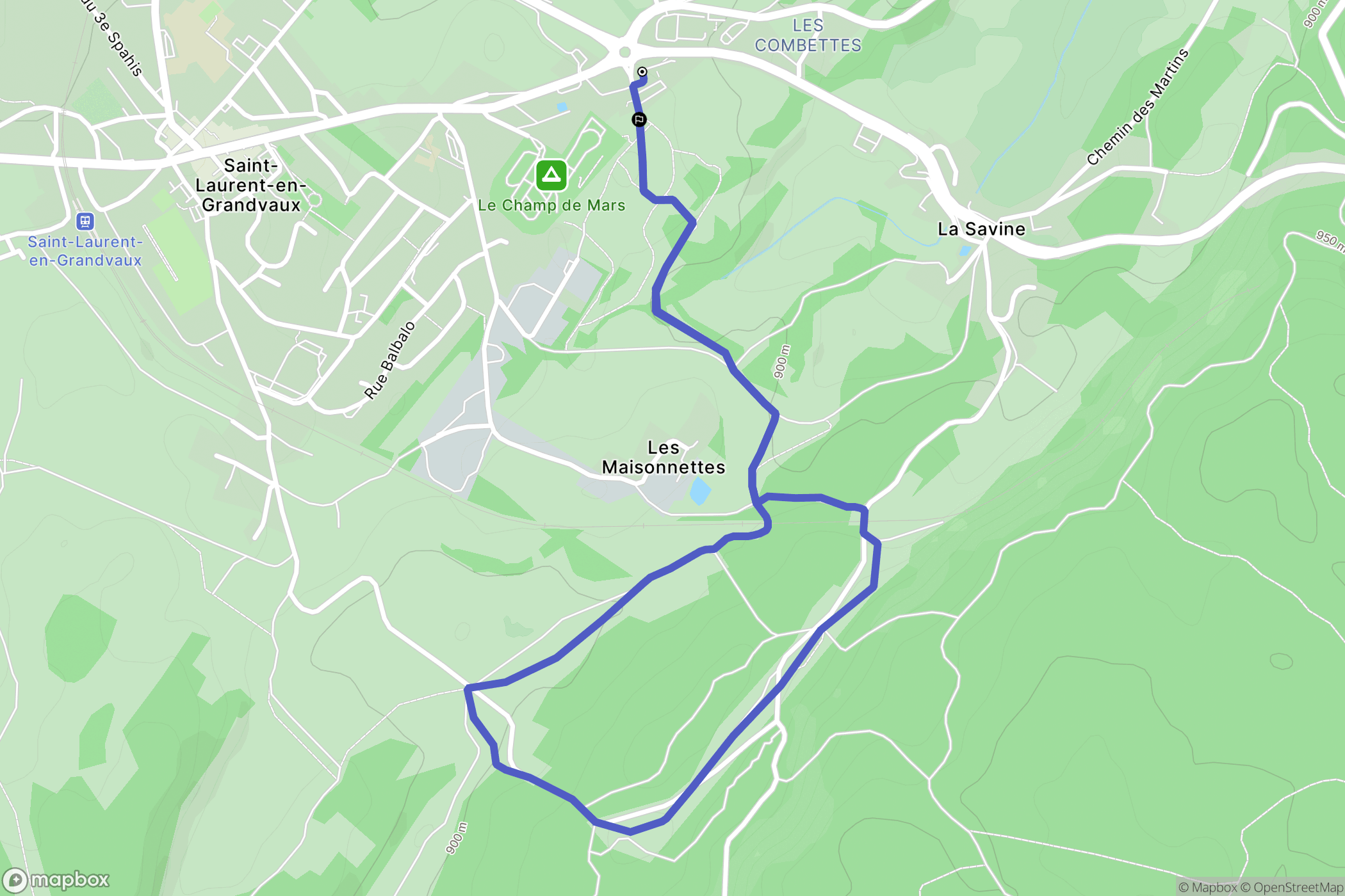 Saint-Laurent-en-Grandvaux : carte du parcours de randonnée - France
