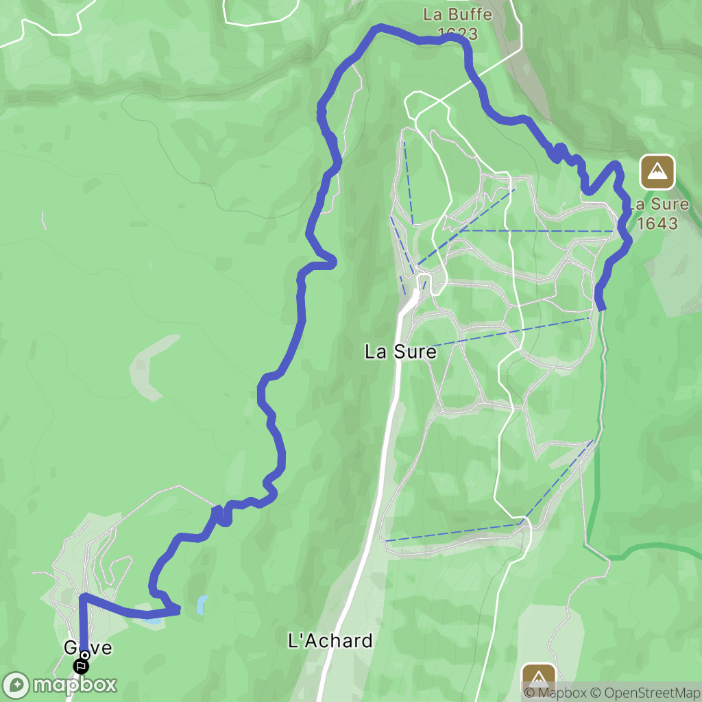 Autrans : carte du parcours de randonnée - France