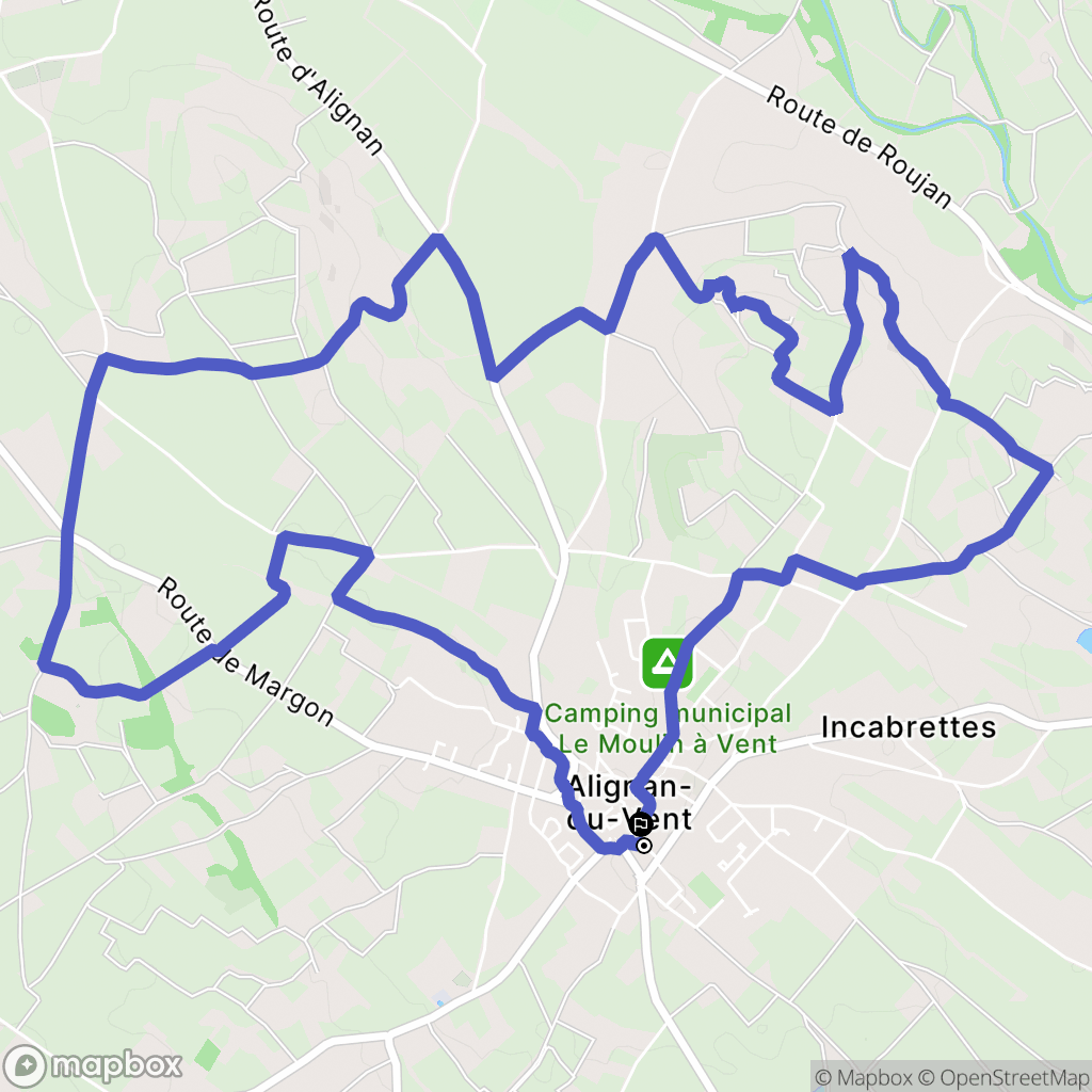 Alignan-du-Vent : carte du parcours de randonnée - France