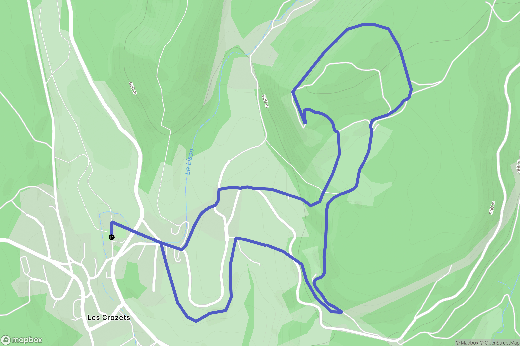 Les Crozets : carte du parcours de randonnée - France