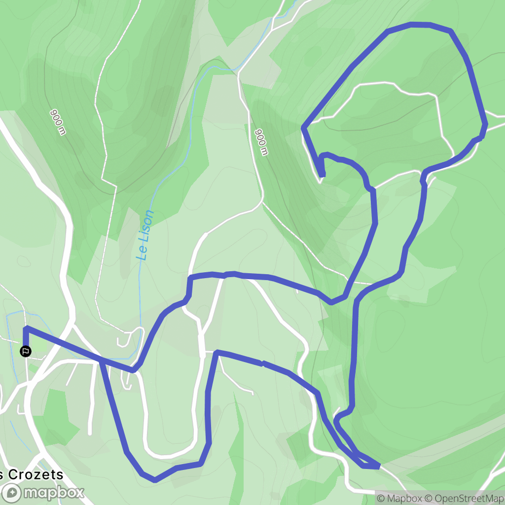 Les Crozets : carte du parcours de randonnée - France