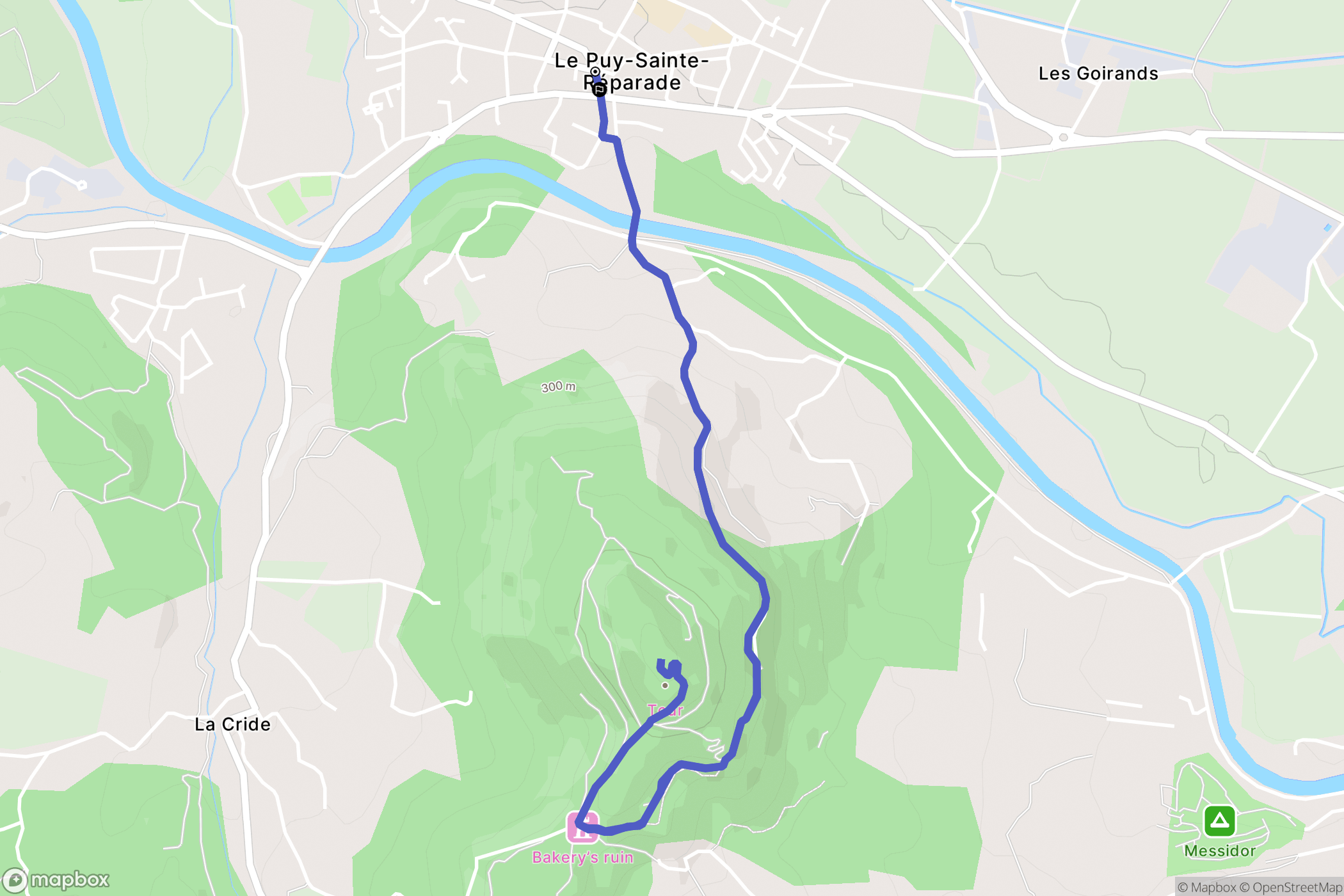 Le Puy-Sainte-Réparade : carte du parcours de randonnée - France