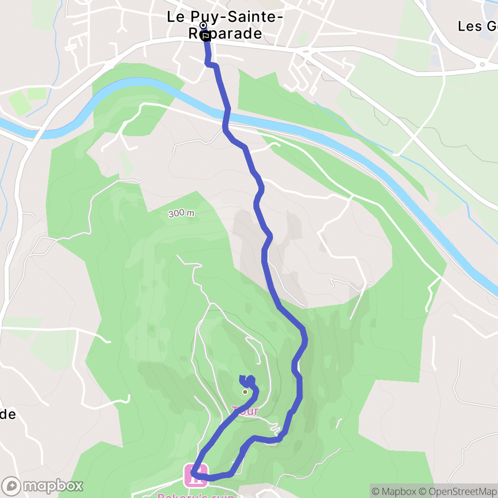 Le Puy-Sainte-Réparade : carte du parcours de randonnée - France