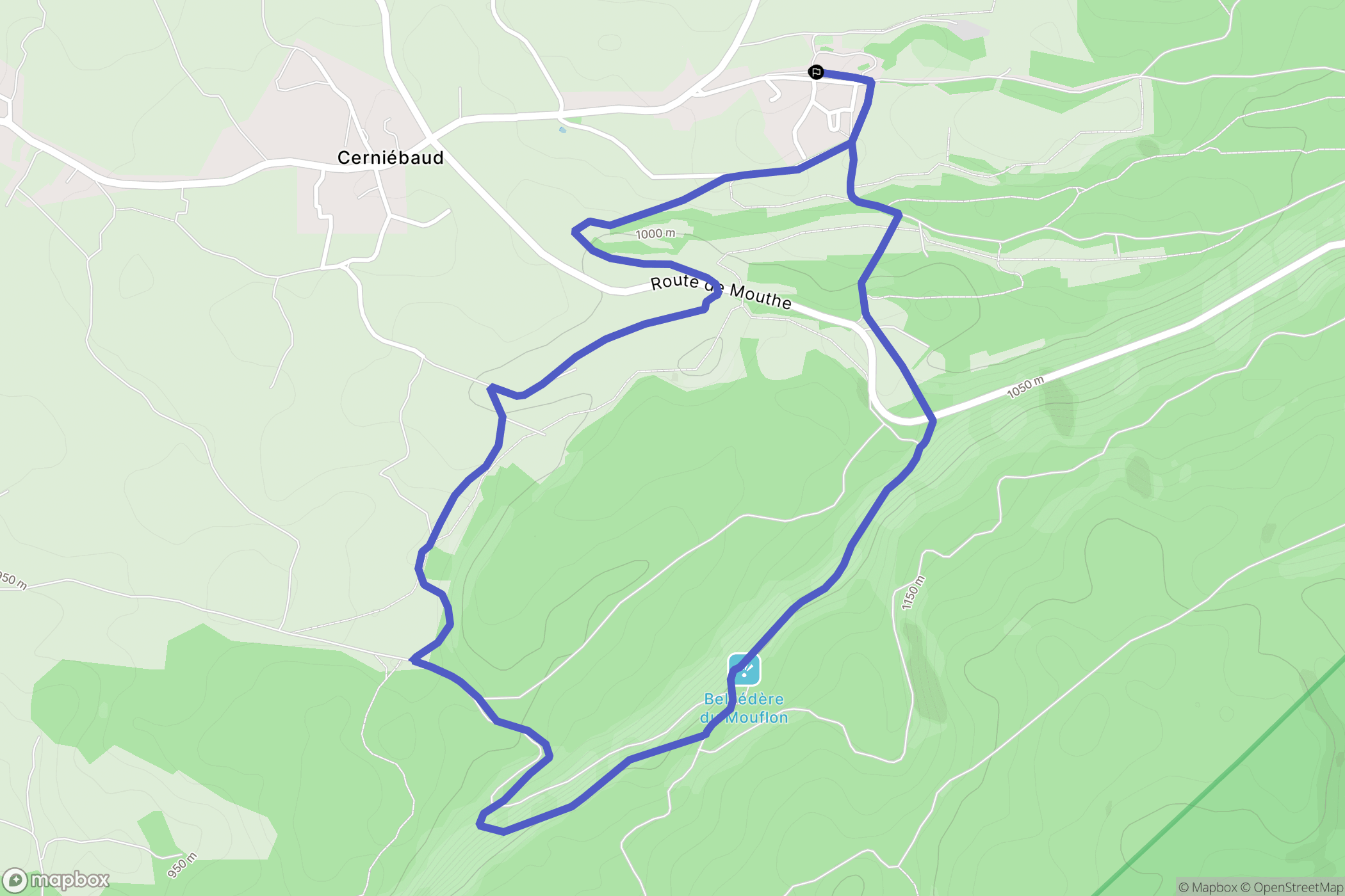 Cerniébaud : carte du parcours de randonnée - France