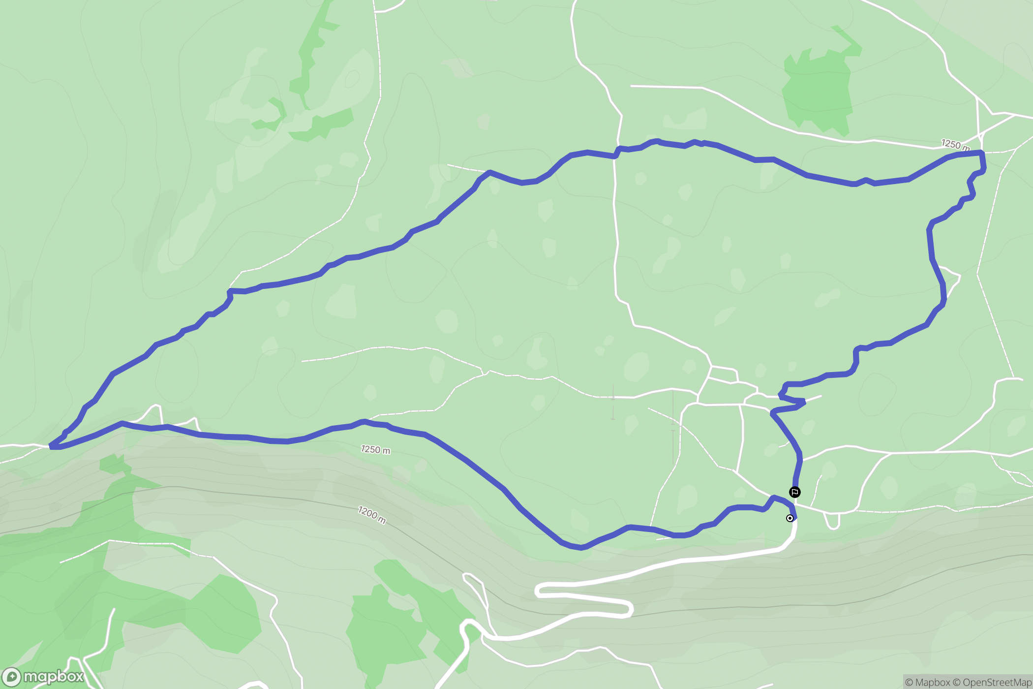 Caussols : carte du parcours de randonnée - France
