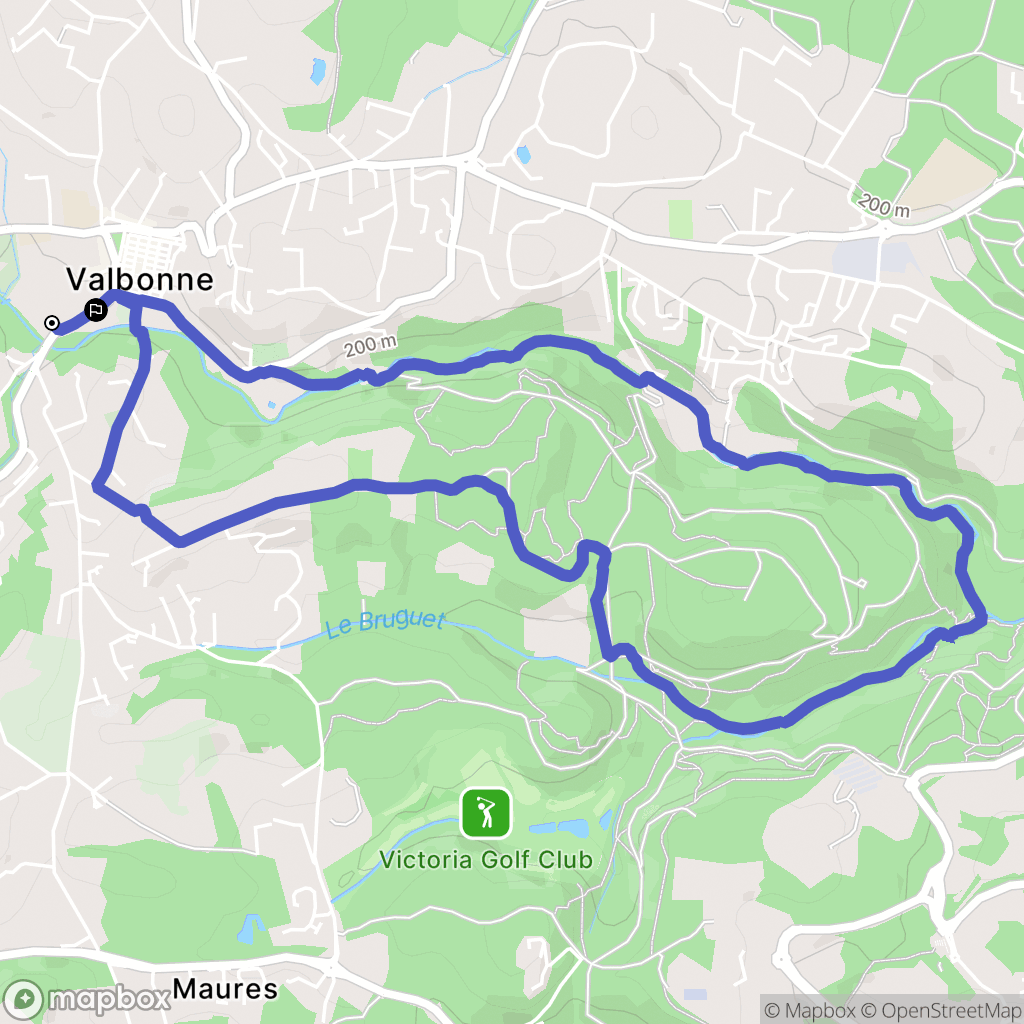 Valbonne : carte du parcours de randonnée - France