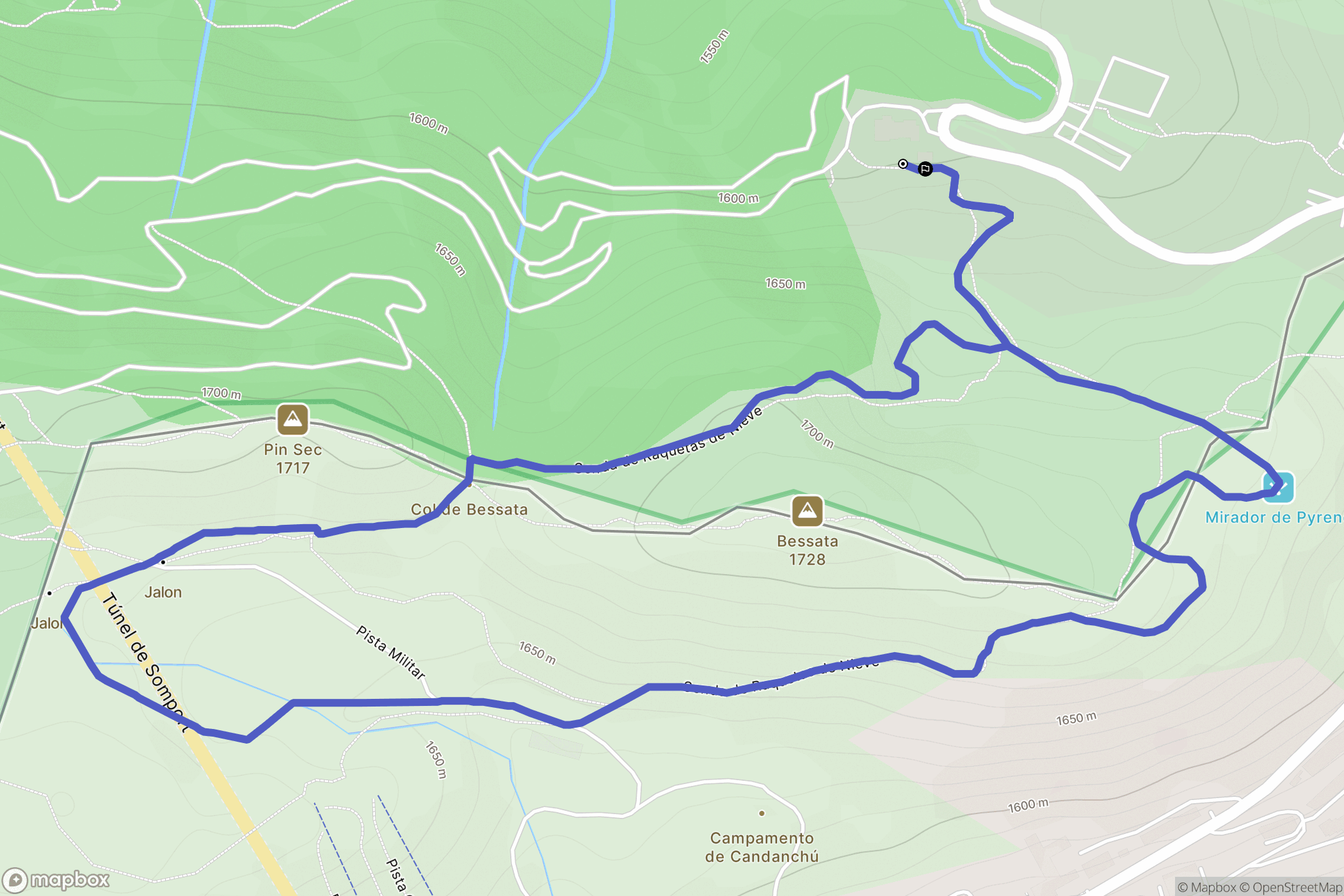 Urdos : carte du parcours de randonnée - France