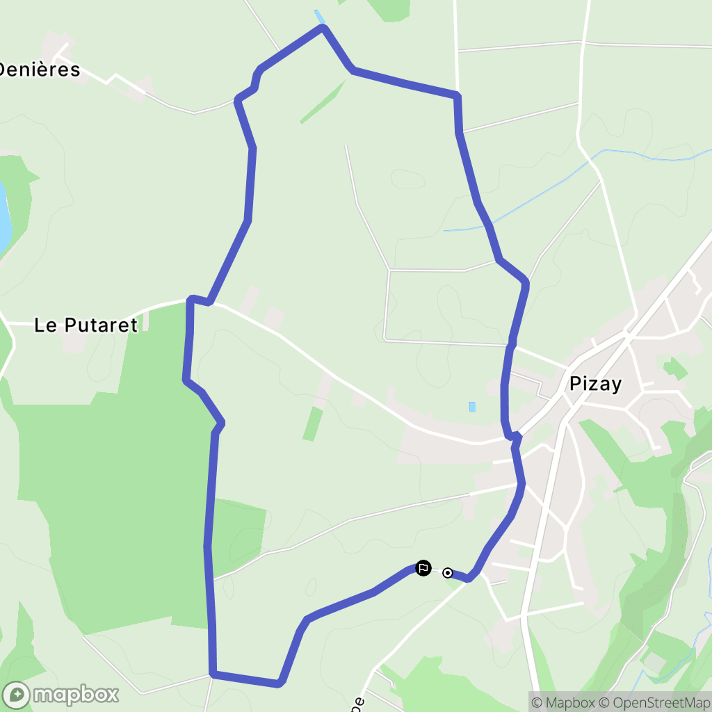 Pizay : carte du parcours de randonnée - France