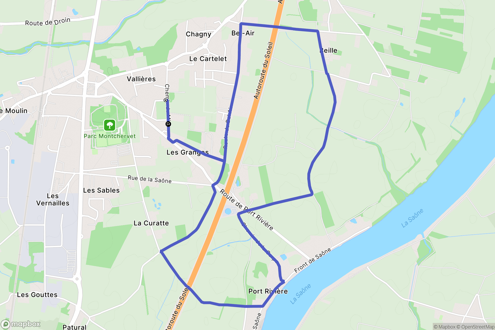 Saint-Georges-de-Reneins : carte du parcours de randonnée - France