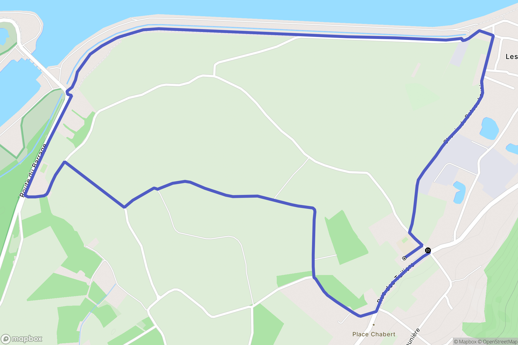 Champagneux : carte du parcours de randonnée - France