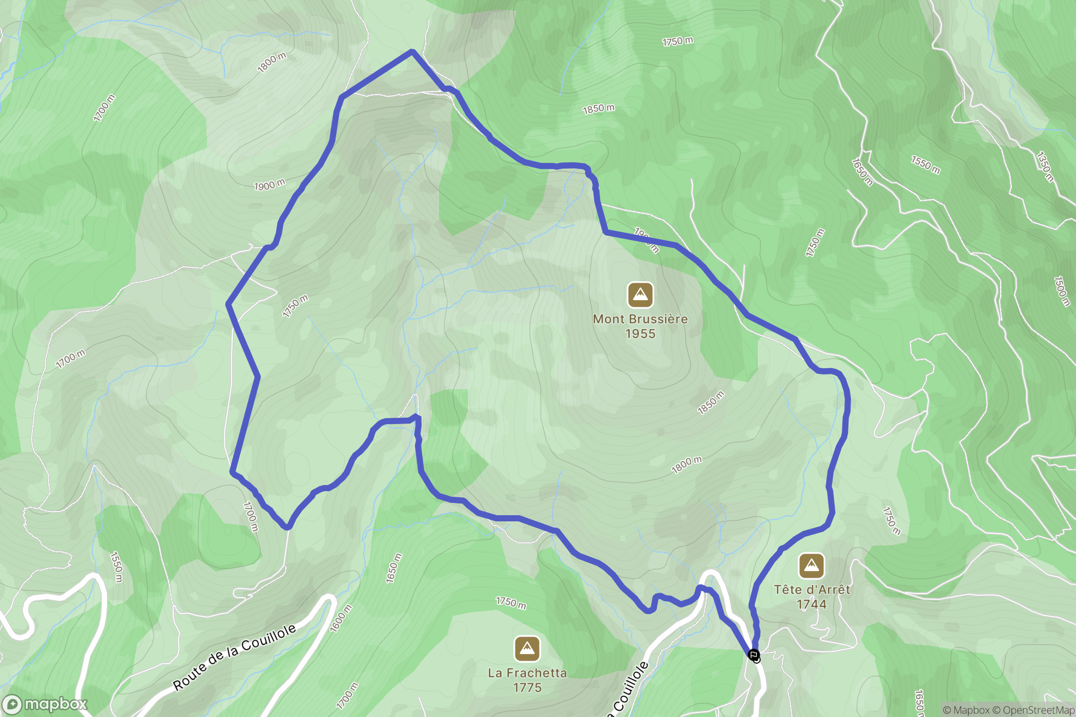 Beuil : carte du parcours de randonnée - France
