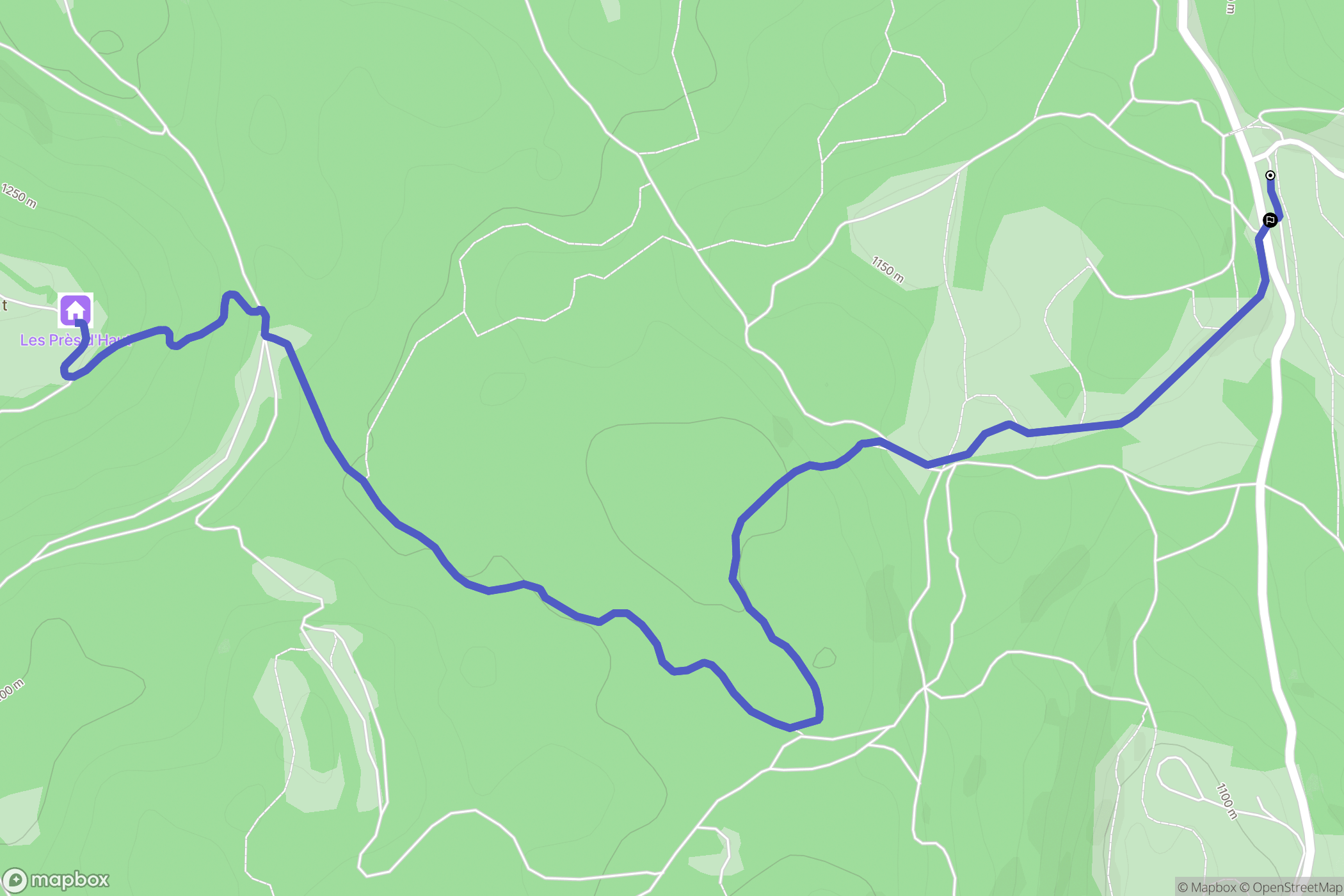 Châtelblanc : carte du parcours de randonnée - France