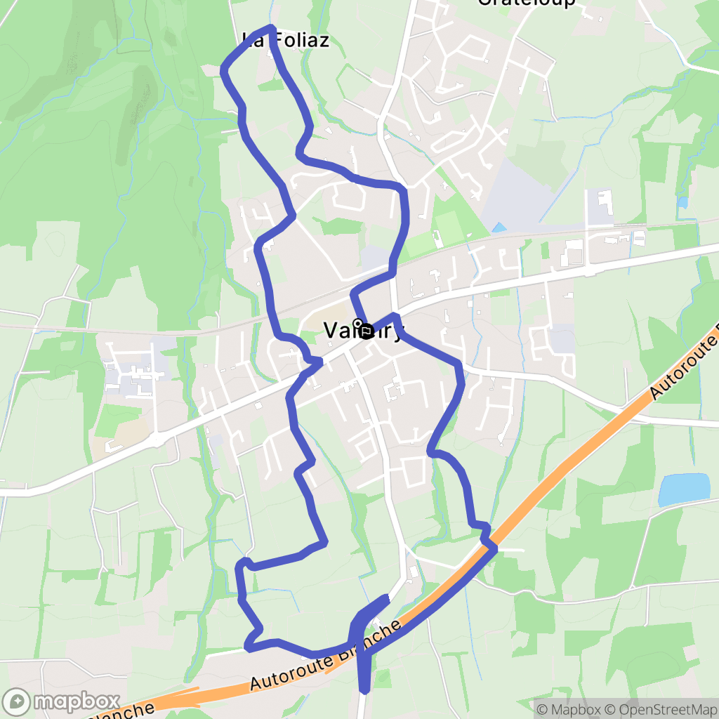 Valleiry : carte du parcours de randonnée - France