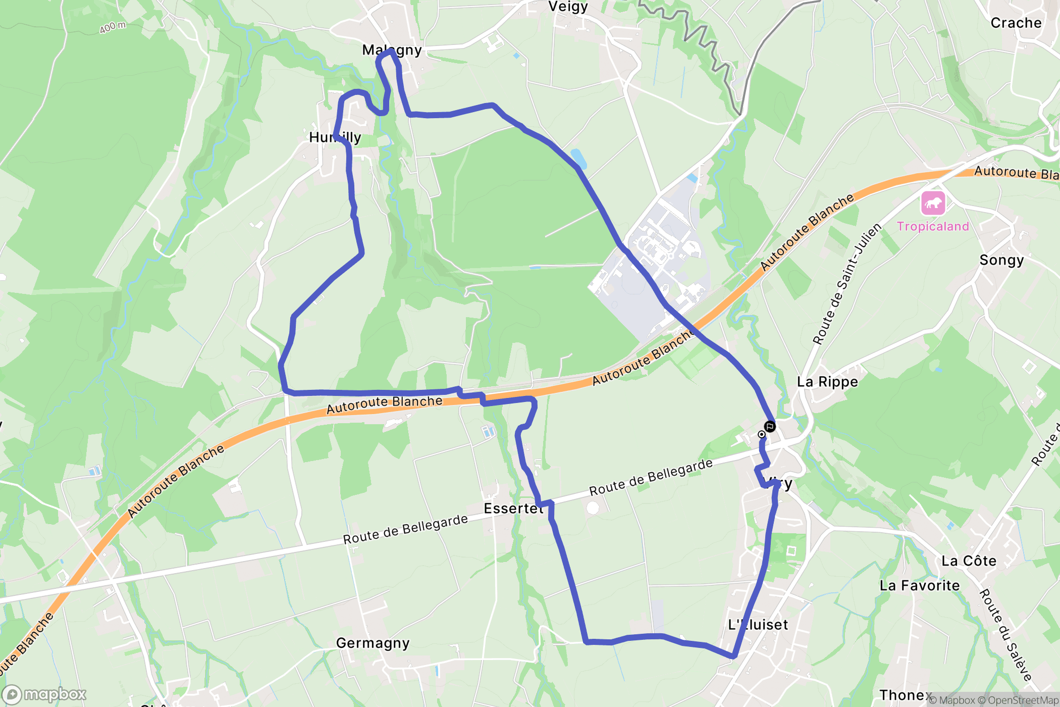 Viry : carte du parcours de randonnée - France